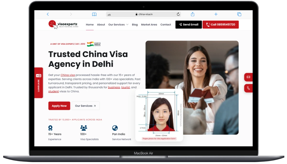 China Visa website screenshot