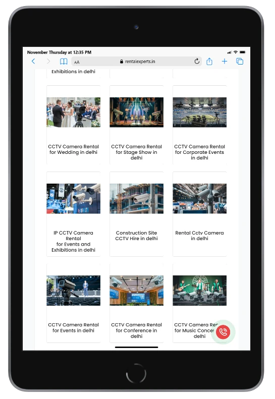 Rental Experts website - tablet view