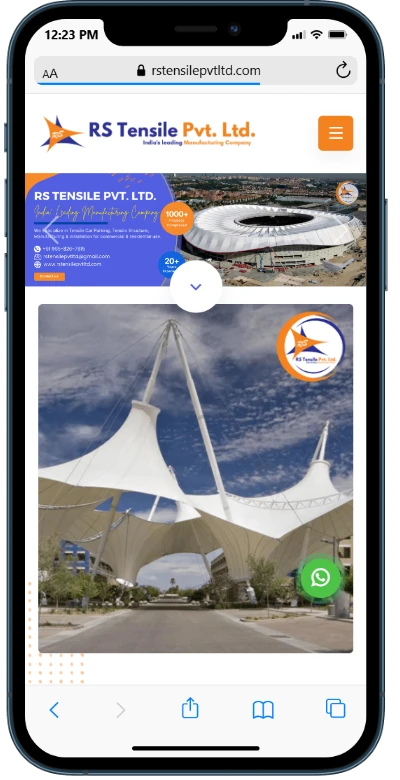 RS Tensile website - mobile view