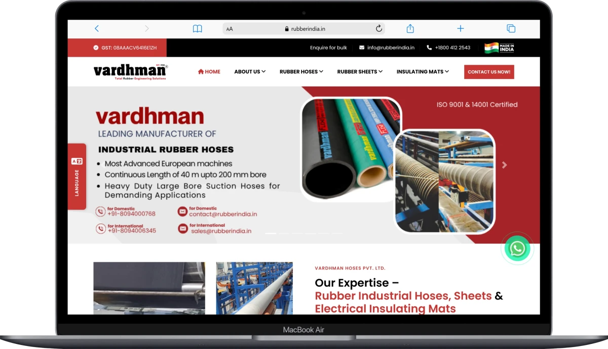 Rubber India website screenshot