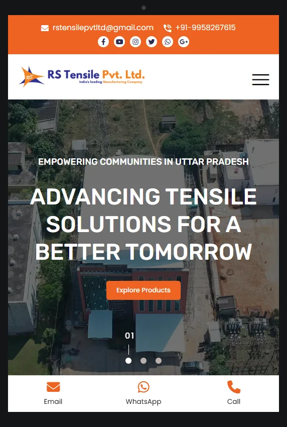 Shiwa Tensile website - tablet view