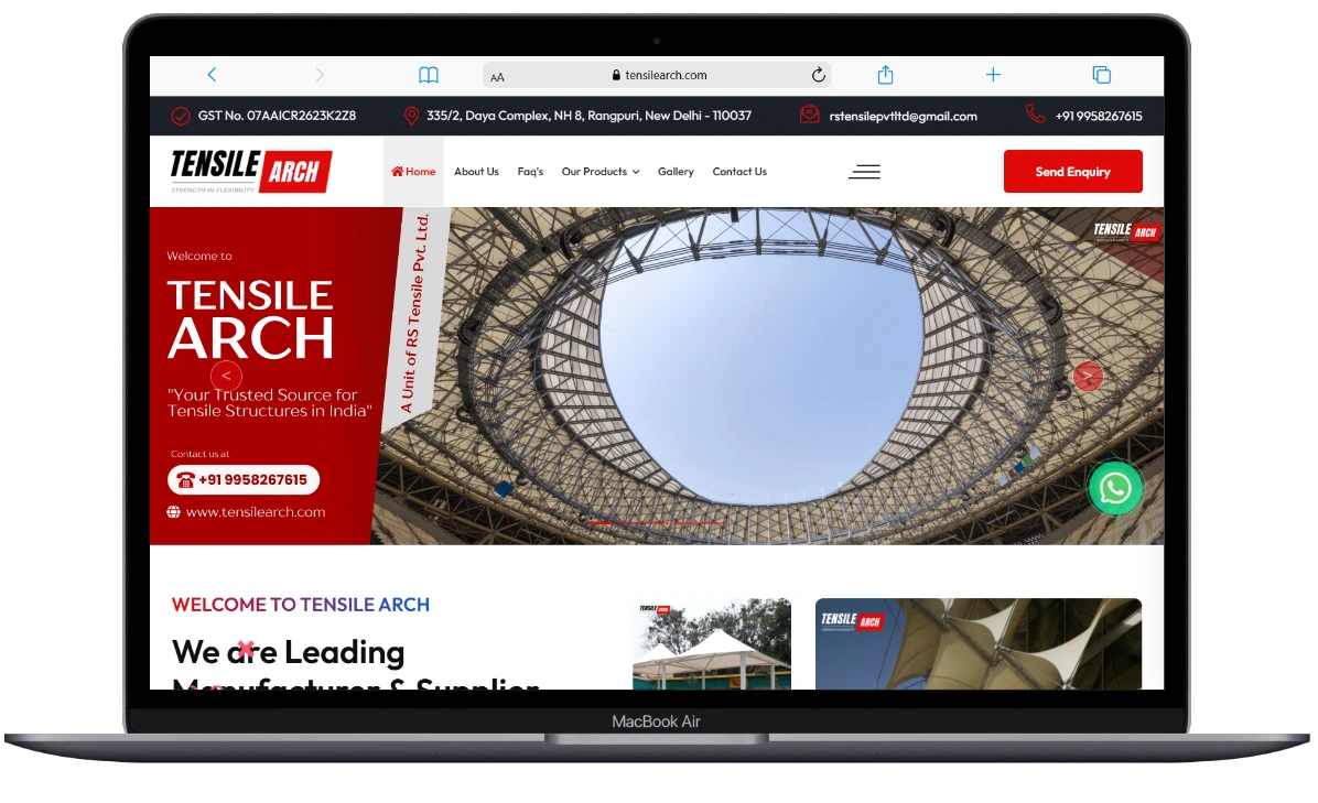 Tensile Arch website screenshot